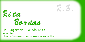 rita bordas business card